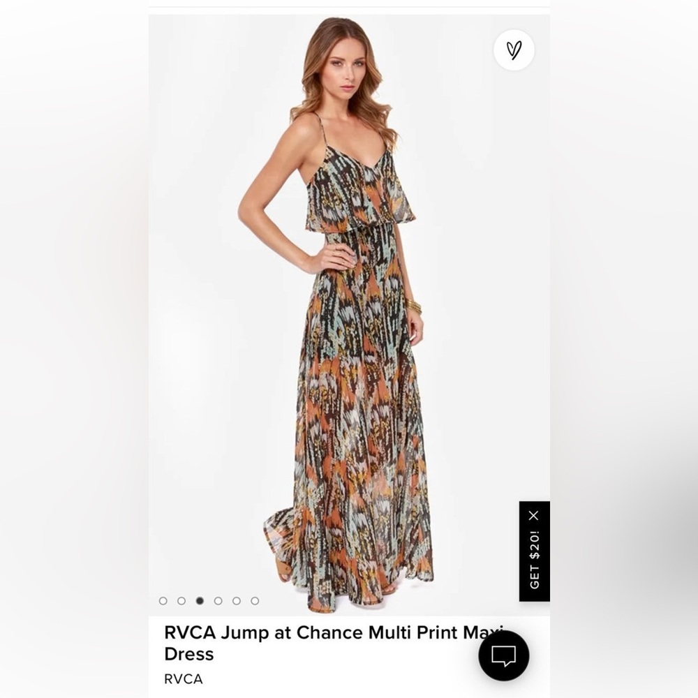 RVCA multi-print maxi dress